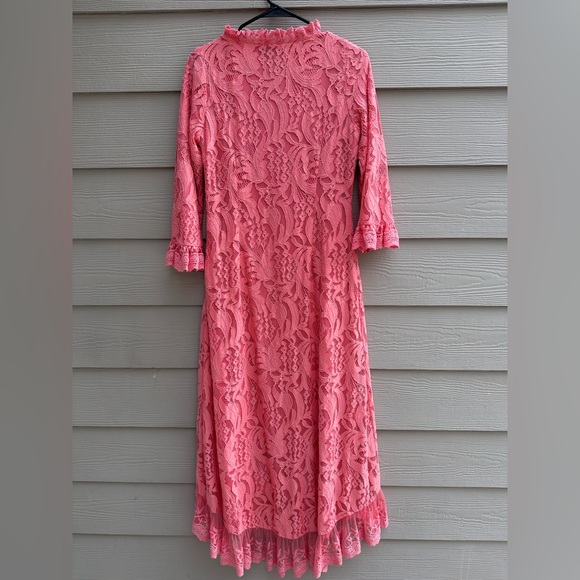Dainty Jewels Women's Pink Blush Night In Paris Lace Dress Size M (B32) - Picture 8 of 9